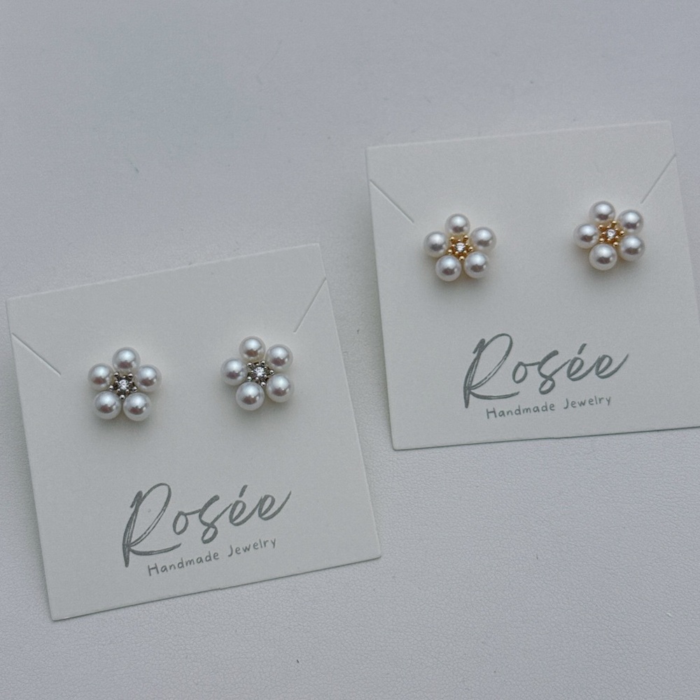 E345 S925 High Quality Freshwater Pearl Flower Studs Earrings